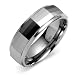 Step Edge Faceted 8mm Comfort Fit Mens Tungsten Carbide Wedding Band Ring Size 13