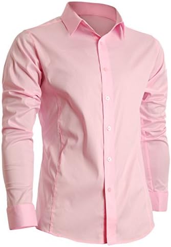 FLATSEVEN Mens Slim Fit Basic Dress Shirts Long Sleeve