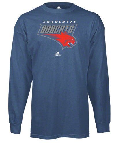 Charlotte Bobcats adidas Pacific Blue Primary Logo Long Sleeve T-Shirt