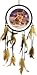 Colour Dreamcatcher With Wolf in the Snow with multiple beading and feathers. Dreamcatchers are based on the Native American tradition of hanging a symbolic web over a sleeping person to protect him or her from bad dreams.
