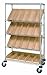 Quantum Storage Systems WRCSL5-63-1836-104IV 5-Tier Slanted Wire Shelving Suture Cart with 20 QSB104 Ivory Economy Shelf Bins, 2 Horizontal and 3 Slanted Shelves, Chrome Finish, 69" Height x 36" Width x 18" Depth