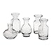 ART & ARTIFACT Set of 5 Petite Glass Bud Vases in Clear or Jewel Tones- Fun Shapes, 2 3/4