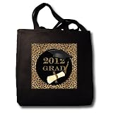 2012 Grad in Cheetah Print and Gold - Black Tote Bag 14w X 14h X 3d