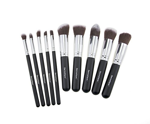 Dermatique Silver Makeup Brush Set, Beauty Blending, Face Powder, Blush Brushes Perfect for Use as Bronzer Brush, Concealer Brush, Contour Brush, Cosmetic Brush, Foundation Brush, etc. (8 pcs, Silver)