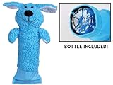 Zanies Crinkle Pup Bright Bluebird Blue Plush Berber Fleece Waterbottle Cover Dog Toy w/Bottle 13