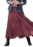 Full sweep crinkle textured maxi skirt in cotton