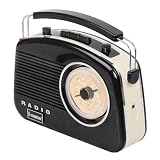 from Steepletone Steepletone Brighton 1950s Portable Retro Style Rotary Radio - Black/Beige (Model BRIGHTON BLACK-BEIGE)