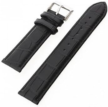 Durable PU Leather Watch Band Strap 22MM Watchbands (Black)