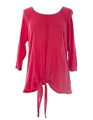 Apparel: BODEN Womens Silk Linen Tie Front Sweater US Sz 8 Brink Pink - Boden