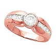 18K Rose Gold Diamond Engagement Ring - 1.05 Ct.