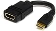 StarTech.com HDACFM5IN 5 in High Speed HDMI Cable with Ethernet- HDMI to HDMI Mini- F/M