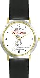 Habit 4 - Think Win-Win (English Text) - DELUXE TWO-TONE WATCH from THE 7 HABITS - WATCH COLLECTION BY WATCHBUDDY&reg; - Arabic Numbers - Black Leather Strap-Size-Women's Size-Small