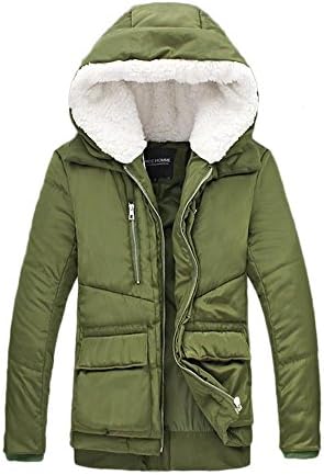 QinYing Pockets Hooded Zip Up Winter Outerwear Cotton Coat XXXXXL
