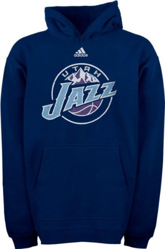 Utah Jazz Youth adidas Team Logo Fleece Hooded Sweatshirt