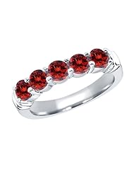 1.35 Ct Round Cognac Red SI1/SI2 Diamond 18K White Gold Ring