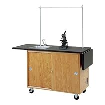 Hot Sale Diversified Woodcrafts 4121K UV Finish Solid Oak Wood Mobile Science Laboratory Unit, Plastic Laminate Top, 48" Width x 36" Height x 24" Depth
