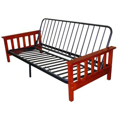 Oak Wood Arm Twin Futon Frame