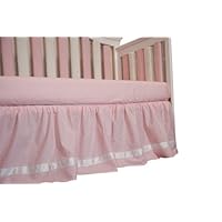 Go Mama Go Designs Dust Ruffle, Pink/Cream Dots, 16