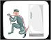 Decorated Mouse Pad with cat, refrigerator, thief