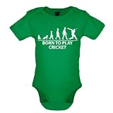 from Dressdown Born To Play Cricket - Babygrow / Bodysuit - Kelly Green - 12-18 Months