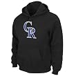 Colorado Rockies Suedetek Logo Hoody Sweatshirt by Majestic