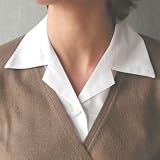 Faux Col Chemise Chemisier Femme sous Gilet Pull col V.