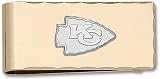 Kansas City Chiefs 1/2 Sterling Silver KC Logo on Gold Plated Money Clip