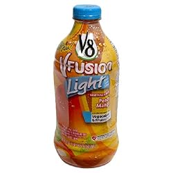 V8 Fusion Light Juice, Peach Mango, 46-Ounce Bottles (Pack of 8)