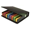 Tiger sticky memo notes holder with index tab flags in leather like case