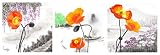 TANG DYNASTY(TM) 3 Panels Modern Giclee Artwork Canvas Prints Contemporary Abstract Orange Flower Pictures to Photo Paintings on Canvas Wall Art for Home Decorations Wall Decor,12x12inchx3pcs PP-1032