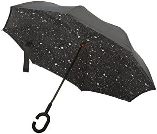 Double Layer Inverted Umbrella - Windproof - New Design (Black) (Black)