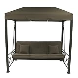 Outdoor Patio 3-Seater Swing with Gazebo Top Cover