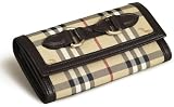 Apparel : Burberry Molly Coated Canvas Brown Leather Wallet 3207021