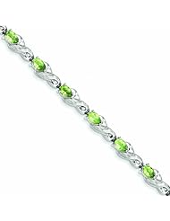 Genuine .925 Sterling Silver Peridot Bracelet 14.3 Grams . 100% Satisfaction Guaranteed.