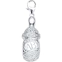 14K White Gold Diamond Baby Bottle Charm