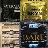 12 Non Latex Condoms Variety Pack (Lifestyles SKYN, Durex Avanti Bare, Trojan Naturalamb & Supra) - Bulgeinbulk's Collection of 4 Different Types of Non-latex Condoms