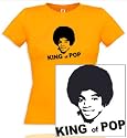 Comedy-shirts DIVERSE FARBEN - MICHAEL JACKSON KING OF POPDamen Frauen Girly Women T-Shirt