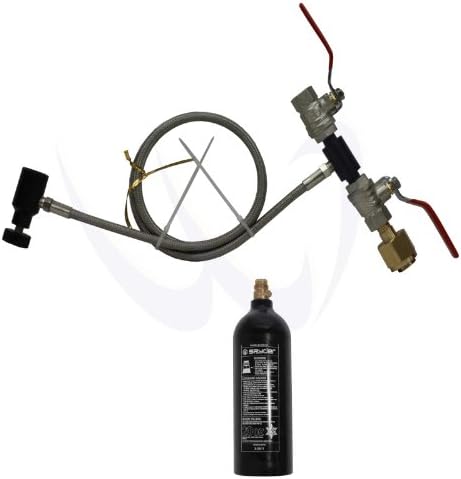 WaveToGo Dual Valve Paintball Co2 Refill Fill Station 50" Hose + 20oz Co2 Tank