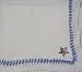 Knitted on Hand Knitting Machine White Cotton Hand Crochet Finished with Denim Cotton White Rayon Chenille Infant Boys Large Blanket Size 32 By 45 Inches Trimmed Star American Flag