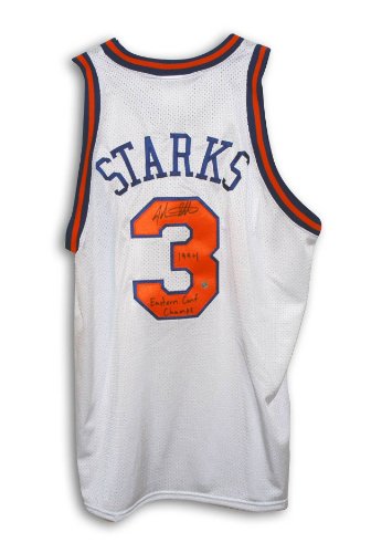 John Starks New York Knicks Autographed White Throwback Jersey Inscribed "1994 Eastern Conf Champs"