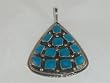 Native American Jewelry Multi-Stone Silver Pendant - PD-0044