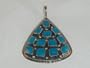 Native American Jewelry Multi-Stone Silver Pendant - PD-0044