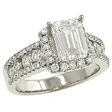 Channel,Pave Diamond Engagement Ring .96cttw (CZ ctr)