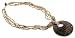 Coconut Pendant Necklace with Antique Beige Color Beads - Pendant: 60x60mm