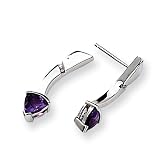 Amethyst and Diamond Sterling Silver Earrings