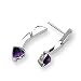 Amethyst and Diamond Sterling Silver Earrings