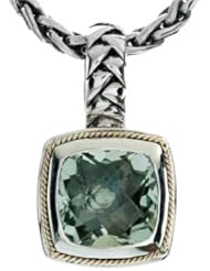 Balissima By Effy Collection Sterling Silver and 18k Yellow Gold Green Amethyst Pendant Necklace