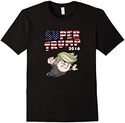 Men's Trump 2016 T-Shirt - Super Trump 2016 T-Shirt  - SHIPPING BY AMAZON Small Black