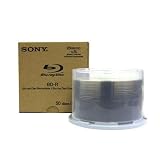 Sony Blu-Ray White Inkjet Hub Printable 6X 25GB BD-R Media 50 Pack in Cake Box