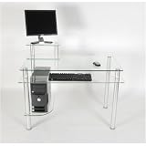 RTA Home and Office Glass Top Computer Desk